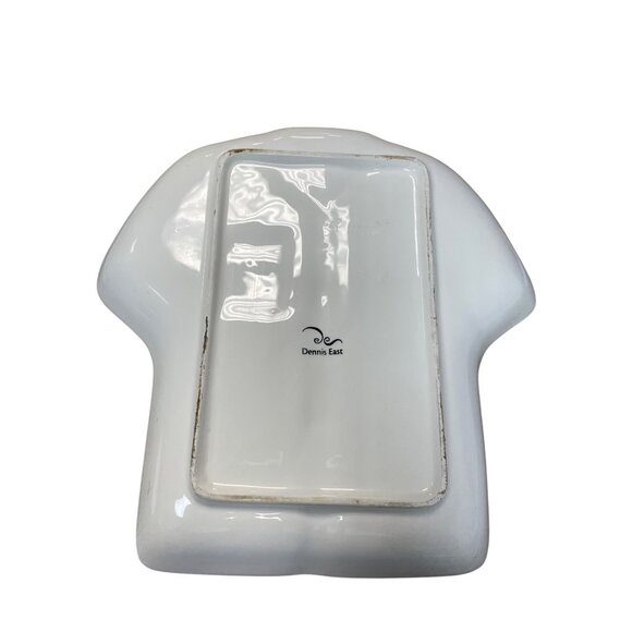 Ceramic Hawaiian Shirt Shaped Serving Dish With Floral Design 12.5"x12" SKU 9316 - Picture 7 of 9